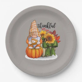 Prato De Papel Gnomo de Ação de Graças legal