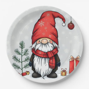 Prato De Papel Gnomo festivo aconchegante do natal em Disguise
