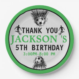 Prato De Papel Goal! Festa de aniversário de 5 de futebol