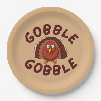 Prato De Papel Gobble Gobble Thanksgiving 