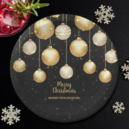 Prato De Papel Gold Baubles Christmas Tree Ornaments Party