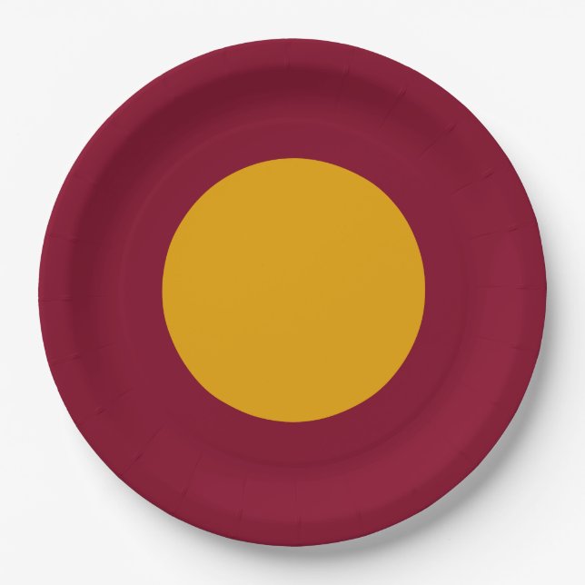 Prato De Papel Gold Centered Custom Party Plate (Frente)