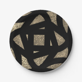 Prato De Papel Gold Mandala Sparkles