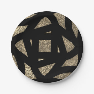 Prato De Papel Gold Mandala Sparkles