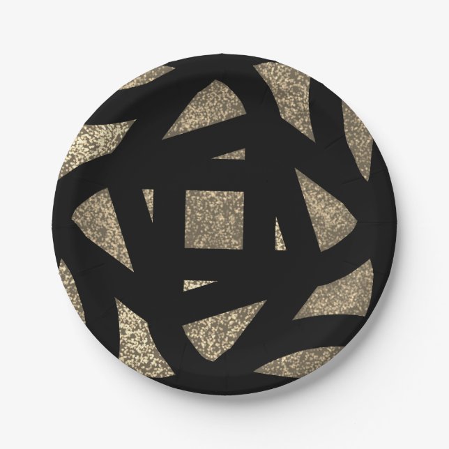 Prato De Papel Gold Mandala Sparkles (Frente)