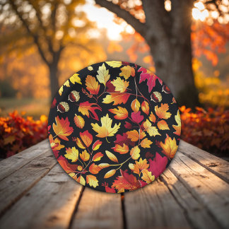Prato De Papel Golden Autumn Leaves | Fall Party Paper Plate