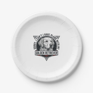 Prato De Papel Golden Retriever Desculpe Tenho Planos Amante de C