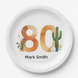 Prato De Papel Golf 80th Birthday with golf ball  Arizona golfer