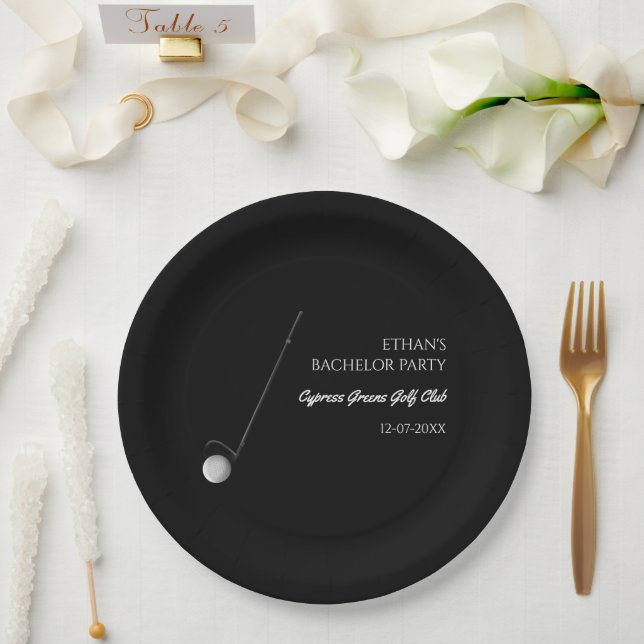 Prato De Papel Golf Bachelor Party - Na moda Clássico de Golfe (Casamento)