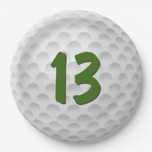 Prato De Papel Golf Ball 13 Birthday