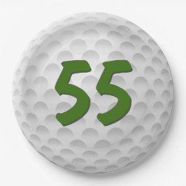 Prato De Papel Golf Ball 55th Birthday Paper Plate