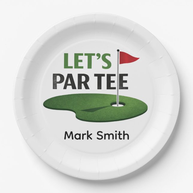 Prato De Papel Golf Let’s Par Tee Napkins | Golf Bachelor Party  (Frente)