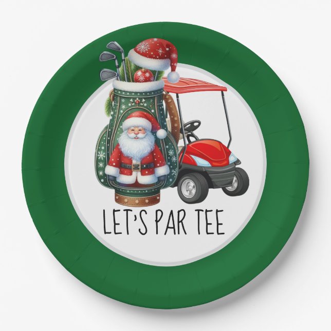 Prato De Papel Golf Vamos Par o Natal das árvores Pensado para Go (Frente)