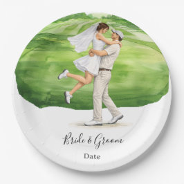 Prato De Papel Golf wedding Birde and Groom on Putting Green