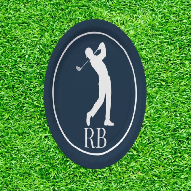 Prato De Papel Golfe Azul marinho (Tee up the Perfect Surprise!)