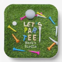 Golfe, Par Tee com bola de golfe e tchau verde