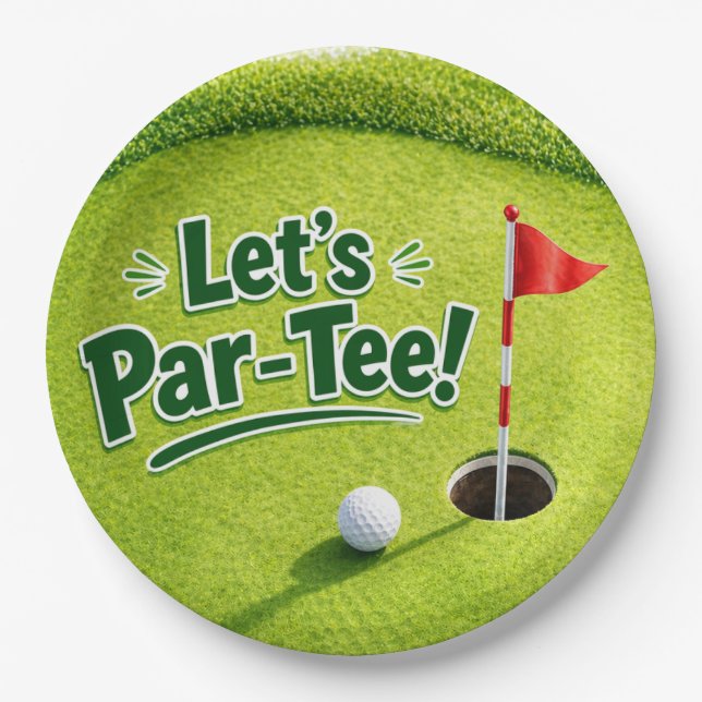 Prato De Papel Golfe Vamos Festa do Green de Putting Par-Tee (Frente)