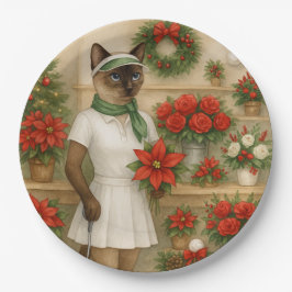 Prato De Papel Golfer Christmas temido com equipamento de golfe