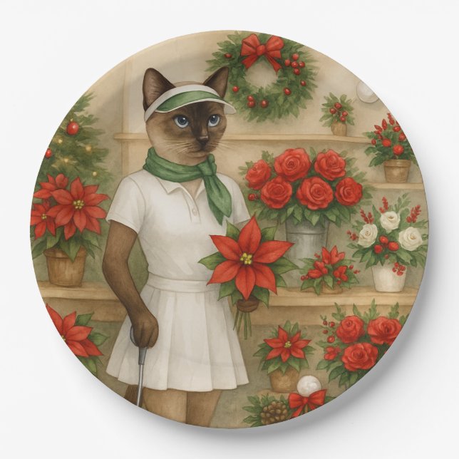 Prato De Papel Golfer Christmas temido com equipamento de golfe (Frente)