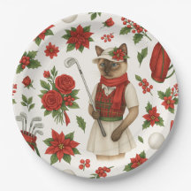 Golfer Christmas temido com equipamento de golfe