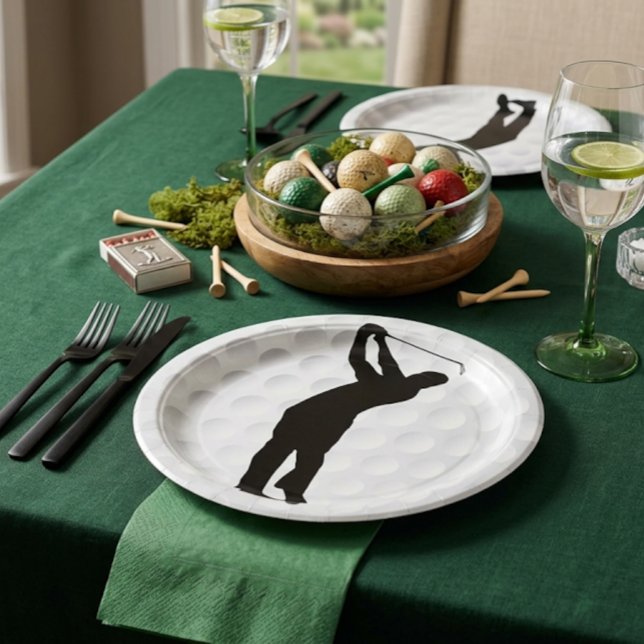 Prato De Papel Golfer Paper Party Plate (Criador carregado)