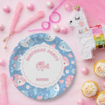 Golfinho e Flores Bonitos Aniversário