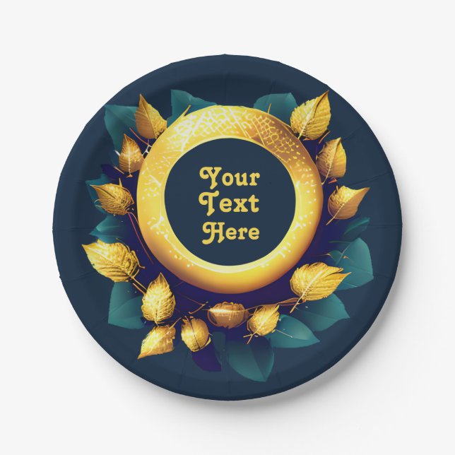 Prato De Papel Golfistas - Terra Verde e Dourada (Frente)