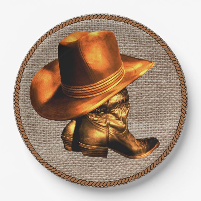 PRATO DE PAPEL GORDURA E INICIALIZAÇÕES DE COWBOY (Frente)