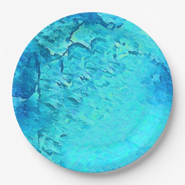 Prato De Papel Gorgee Aquarela Tema Tropical Oceânica Design (Frente)