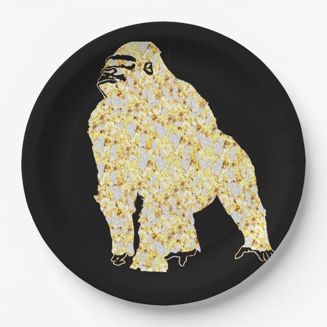 PRATO DE PAPEL GORILLA BLING (Frente)