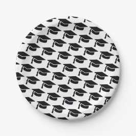 Prato De Papel Gorra de Graduação com Borla Preta