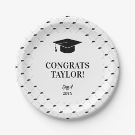 Prato De Papel Gorro de Formatura Clássico Personalizado