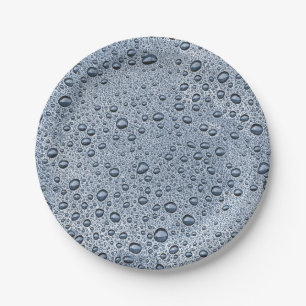 Prato De Papel Gotas de água de cinza de Gunmetal