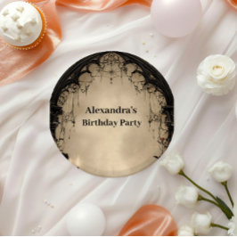 Prato De Papel Gothic Arch Black Rose Birthday