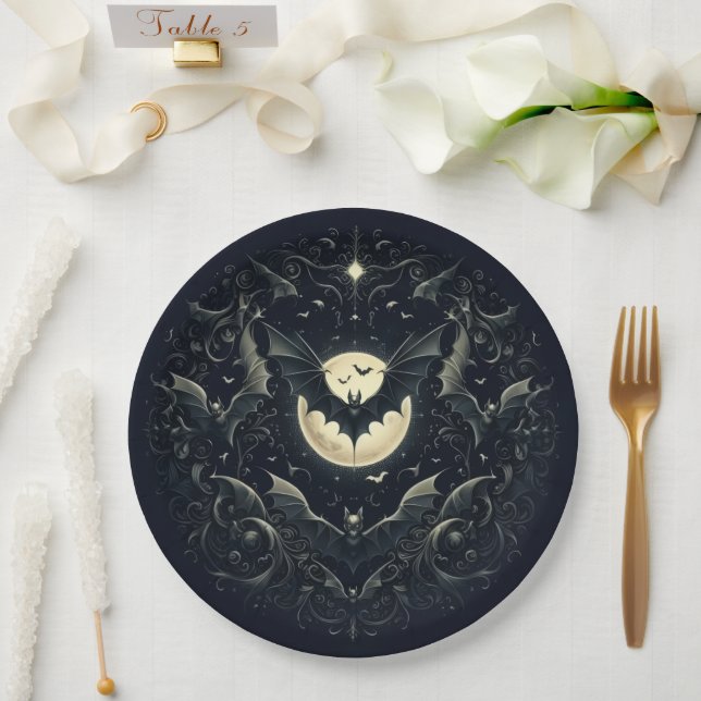 Prato De Papel Gothic Bats (Casamento)