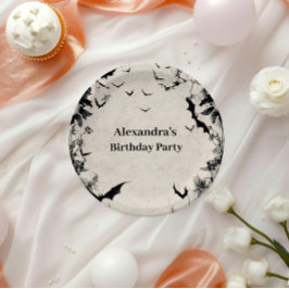 Prato De Papel Gothic Bats & Roses Birthday