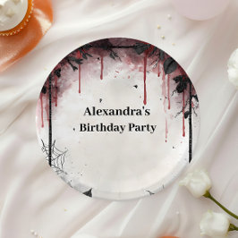 Prato De Papel Gothic Blood Roses Birthday