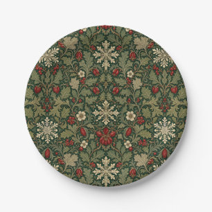 Prato De Papel Gótico Botânico Escuro Vitoriano William Morris