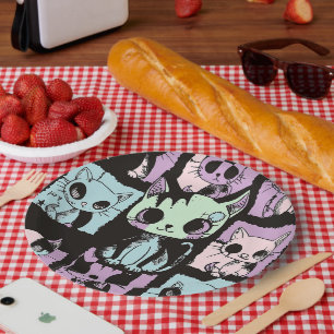 Prato De Papel Gótico de Kawaii Cute Pastel - Cachorro Gótico