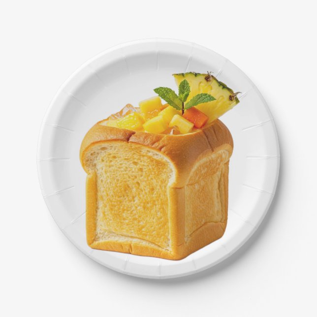 Prato De Papel Gourmet Artisan Baked Bread Pineapple Sculpture (Frente)