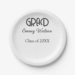 Prato De Papel Grad bold letter graduation name class of 20XX sim