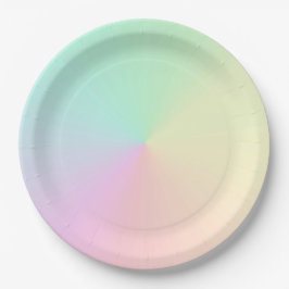 Prato De Papel Gradiente Mudado Ombre Arco-Íris Estético Pastel