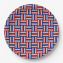 Gradiente Vermelho Branco e Azul Patriótico Zigue-