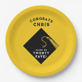 Prato De Papel Graduação 2025 Amarelo