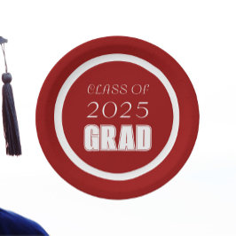 Prato De Papel Graduação de Cores na Escola Vermelha e Branca