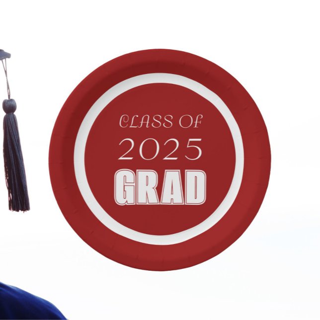 Prato De Papel Graduação de Cores na Escola Vermelha e Branca (In Situ Graduation)