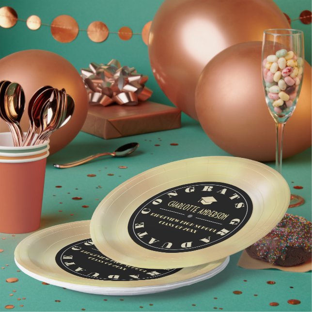 Prato De Papel Graduação de disco Dourado/registro de vinilo (Múltiplo)