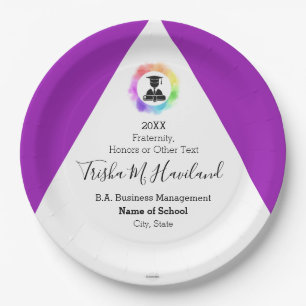 Prato De Papel Graduação de Plate Violet e White HAMbyWG