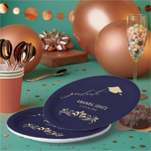 Graduação do Boné Dourado Azul do Marinho Moderno