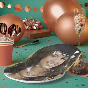 Prato De Papel Graduação Foto Nome do Ano de Graduação